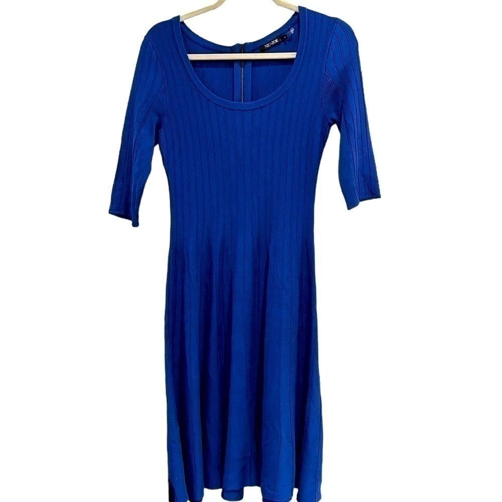 Nic + Zoe Scoop Neck Riviera Knit Fit Flare Dress Modal Blend S Kate Middleton